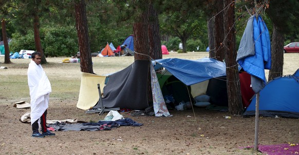 Flüchtlingselend in Traiskirchen.