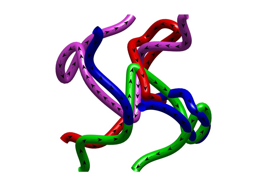 Veranschaulichung der “Spin-Spaghetti” aus Dirac-Strings.