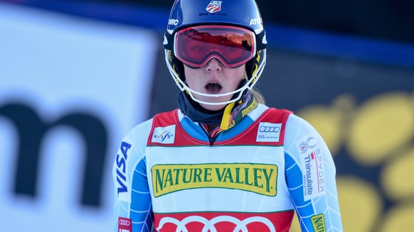 Selber baff: Shiffrin staunt über ihren Vorsprung.