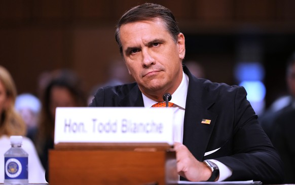 FILE - Acting Attorney General Todd Blanche appears before the Senate Judiciary Committee on Capitol Hill in Washington, July 15, 2026. (AP Photo/Mark Schiefelbein, File)
Todd Blanche
