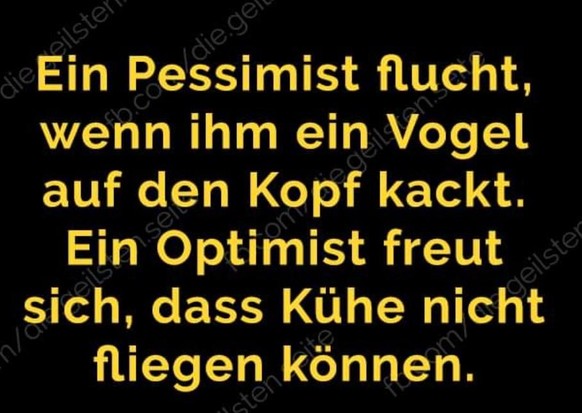 PICDUMP Nummer 369. Höhö. Hö.\nImmer positiv denken...