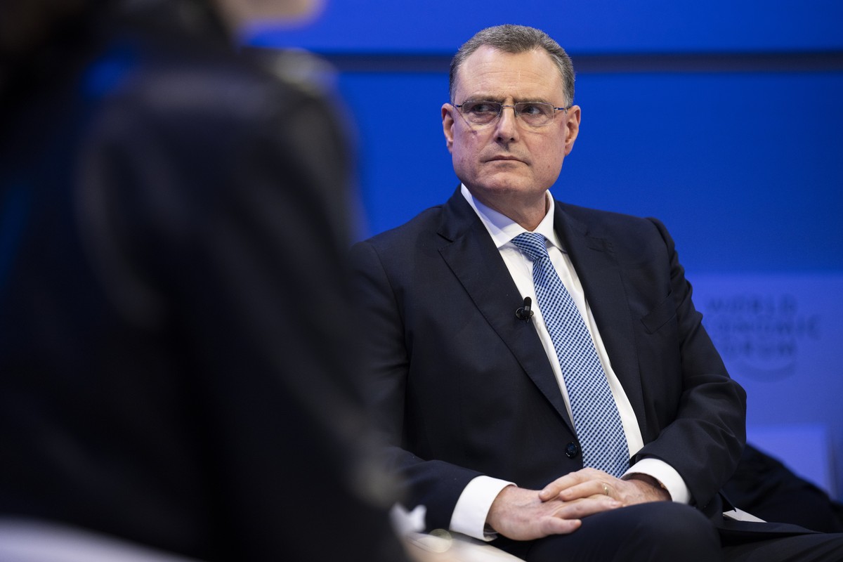 Thomas J. Jordan, Chairman of the Governing Board of the Swiss National Bank, speaks during a panel session during the 54th annual meeting of the World Economic Forum, WEF, in Davos, Switzerland, Thur ...