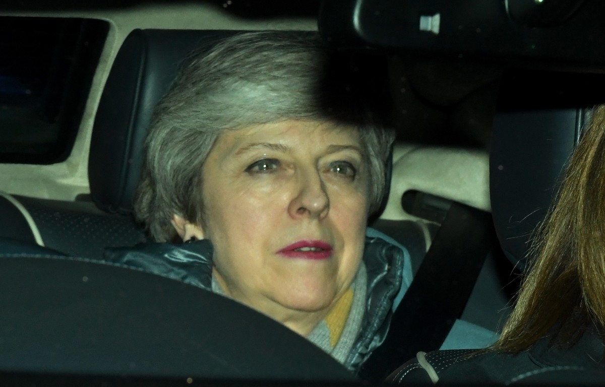epa07432274 British Prime Minister, Theresa May leaves Houses of Parliament in London, Britain, 12 March 2019. British parliament voted with 391 to 242 vote against British Prime Minister May's a ...