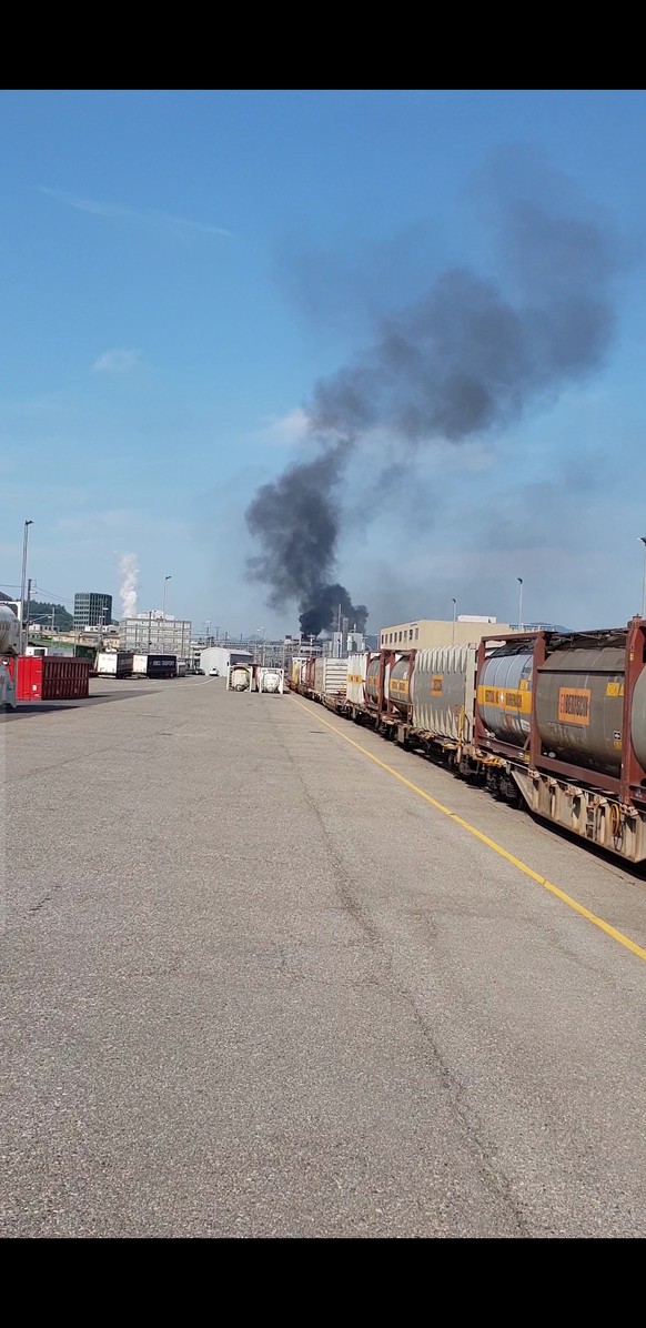 Sicht vor zirka 1,5 Stunden von Güterbahnhof Hupac aus.