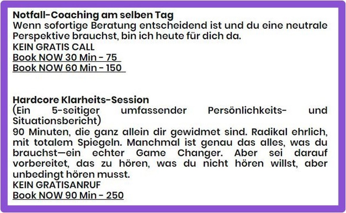 Das schreibt ein Life-Coach auf seiner Website