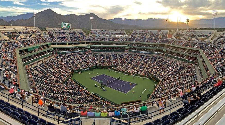 Mar 16, 2015; Indian Wells, CA, USA; General view of stadium court 1 at the BNP Paribas Open at the Indian Wells Tennis Garden. Mandatory Credit: Jayne Kamin-Oncea-USA TODAY Sports