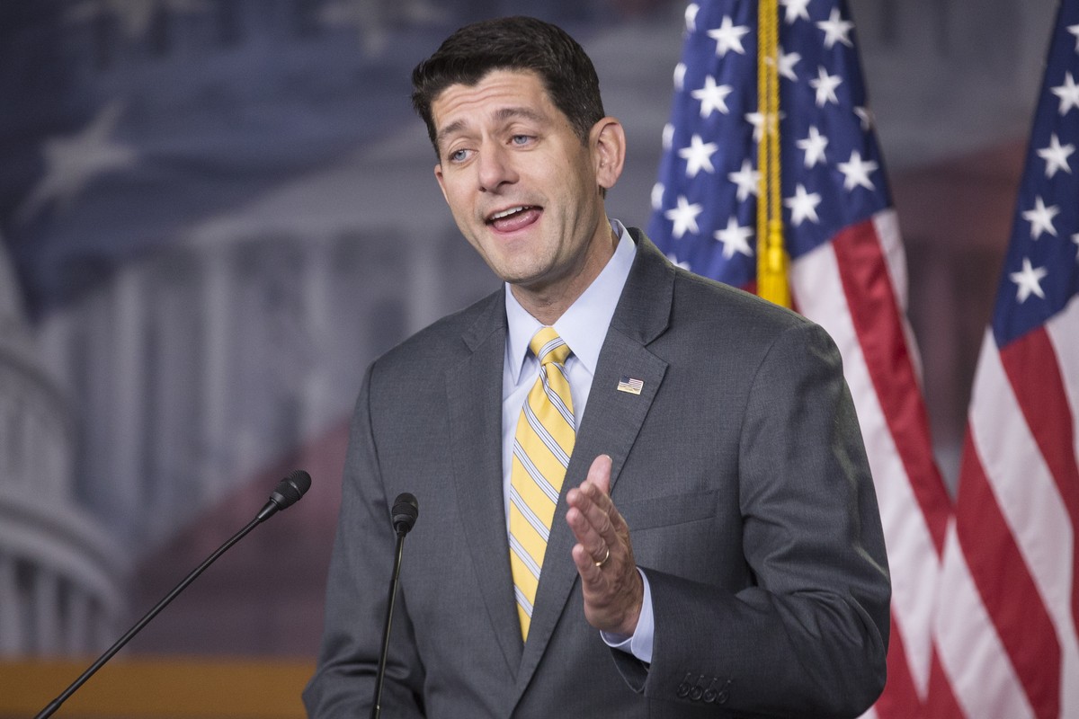 epa06828321 US Speaker of the House Republican Paul Ryan holds a news conference on Capitol Hill in Washington, DC, USA, 21 June 2018. US President Donald J. Trump signed an executive order to keep fa ...