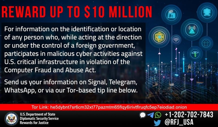 Auf die Ransomware-Bande Clop ausgesetztes Kopfgeld von 10 Millionen US-Dollar des US-Aussenministeriums (16. Juni 2023).