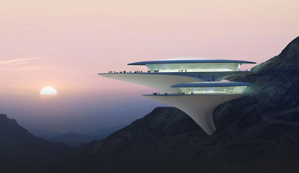Konzept eines Observatoriums im Saudi-Arabischen Bergresort «Trojena» im Rahmen des Megaprojekts «NEOM».