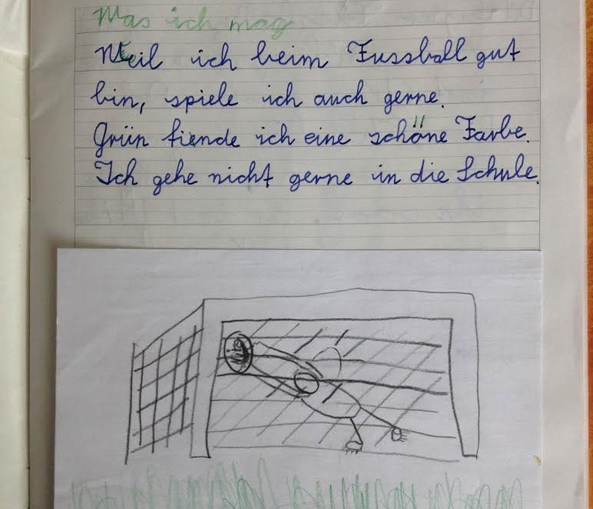 Dieser «Aufsatz» sagt eigentlich schon alles aus: Ich war ein Fussballkind.&nbsp;