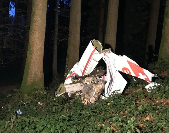 HANDOUT --- Heute Dienstag, 7. Januar 2020 ist ein Flugzeug der Marke Cessna im Gebiet des Rueedikerwaldes in Schongau abgestuerzt. Der Pilot kam dabei ums Leben. Die Absturzursache ist Gegenstand der ...