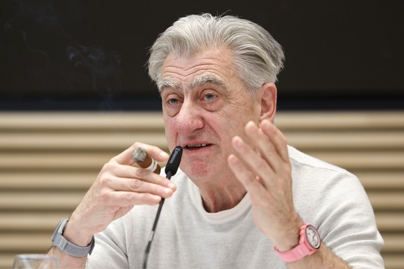 epa11973289 CEO Swatch Group AG, Nick Hayek, speaks during a press conference to present Swatch&#039;s annual results for 2024, in Biel, Switzerland, 19 March 2025. EPA/PETER KLAUNZER