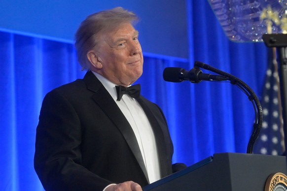 President Donald Trump speaks at the White House Correspondents' Association dinner at the Waldorf Astoria Washington DC, Friday, July 24, 2026, in Washington. (AP Photo/Rod Lamkey, Jr.)
Trump Co ...