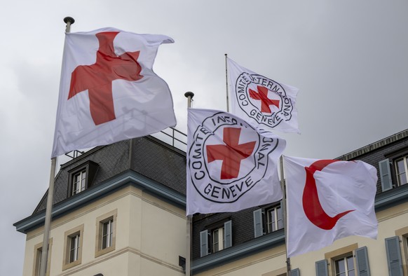 The International Committee of the Red Cross (ICRC) headquarters is pictured, in Geneva, Switzerland, Friday, November 21, 2025. ICRC will have to cut 2900 full-time equivalent jobs. (KEYSTONE/Martial ...