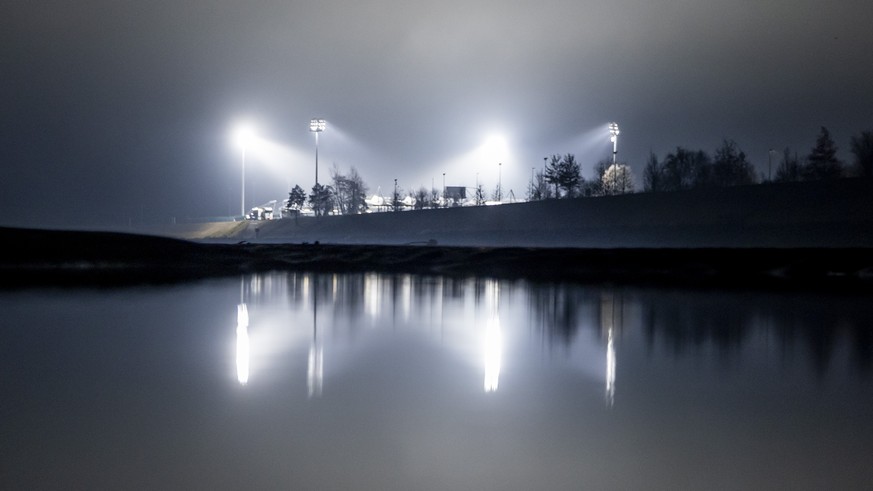 Das Rheinparkstadion waehrend der Superleague-Partie zwischen dem FC Vaduz und dem FC Sion am Samstag, den 28. November 2020 im Rheinpark Stadion in Vaduz. (KEYSTONE/Christian Merz)