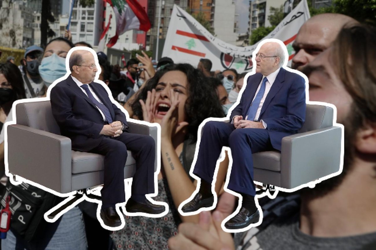 Sur fond de crise économique et sociale, le président Michel Aoun (à g.) et le premier ministre Najib Mikati ont formé un nouveau gouvernement.