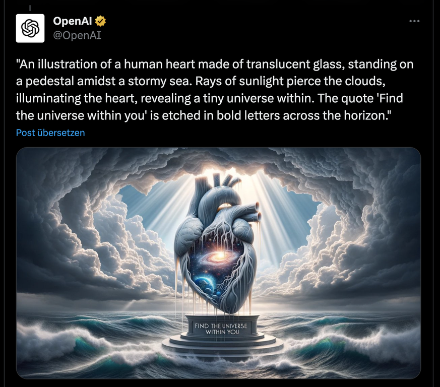 Tweet zum neuen KI-Bildgenerator DALL-E 3 von OpenAI.