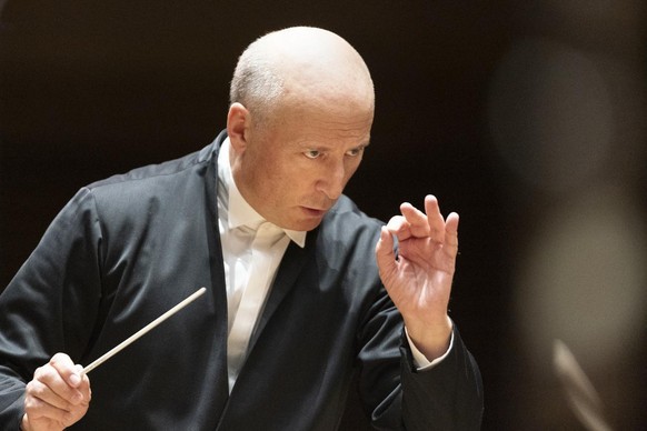 Paavo Jaervi, chief conductor and artistic director of the Tonhalle Orchestra Zurich, conducts a concert at the Tonhalle Maag in Zurich, Switzerland, on January 16, 2019. The interim venue Tonhalle Ma ...