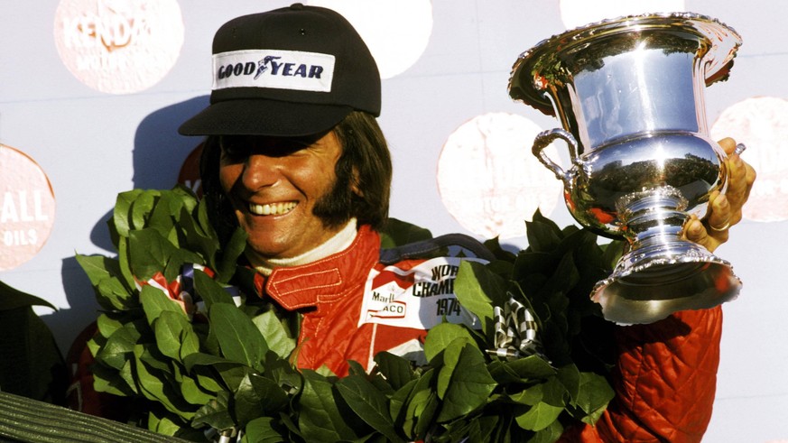 IMAGO / Motorsport Images

Emerson Fittipaldi (BRA) McLaren celebrates his second World Championship, WM, Weltmeisterschaft title on the podium after held his nerve to finish fourth in the final GP of ...