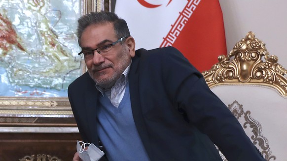 FILE - Head of Iran's Supreme National Security Council, Ali Shamkhani sits in a meeting in Tehran, Iran, on June 12, 2021. Shamkhani visited the United Arab Emirates on Thursday, March 16, 2023  ...