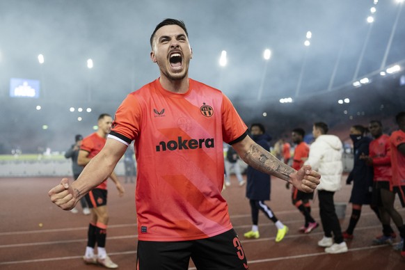 Mirlind Kryeziu (FCZ) jubelt nach dem Sieg im Fussball Schweizer Cup Achtelfinal zwischen dem Grasshopper Club Zuerich, GC, und dem Zuerich, FCZ, im Stadion Letzigrund, am Dienstag, 3. Dezember 2024 i ...