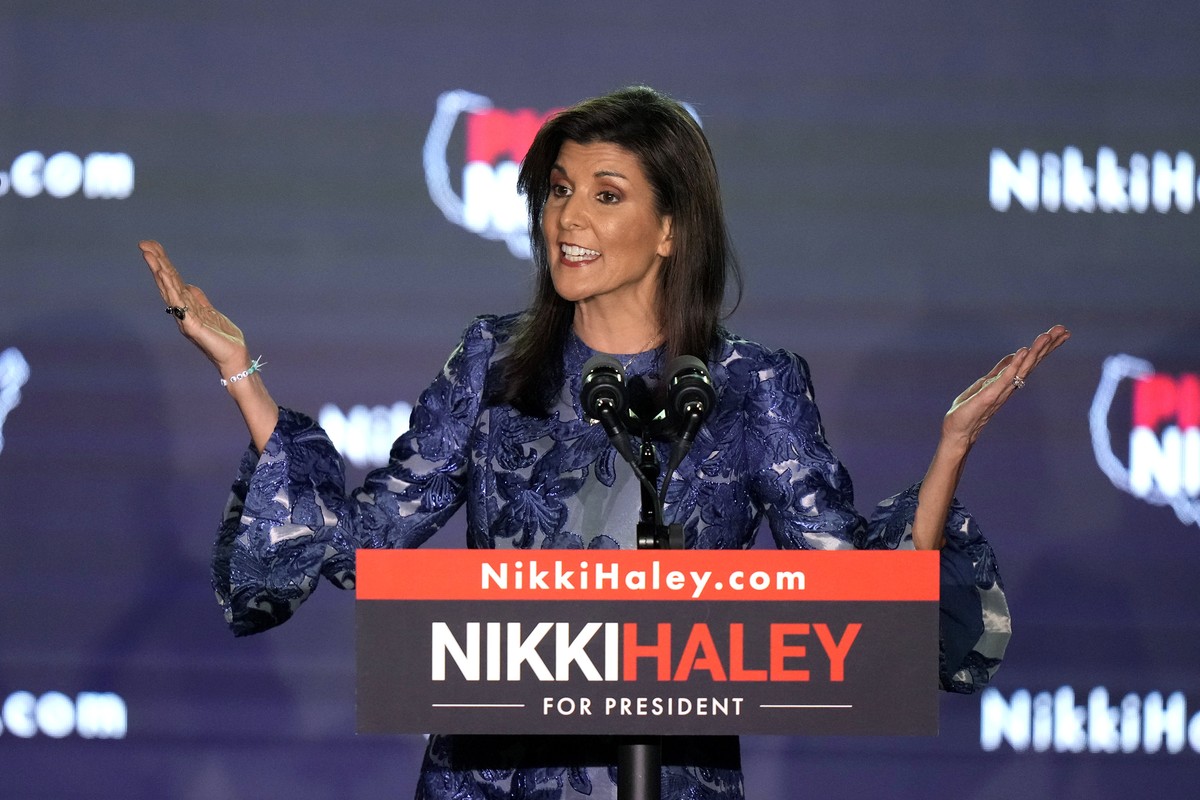 Republican presidential candidate former UN Ambassador Nikki Haley speaks at a New Hampshire primary night rally, in Concord, N.H., Tuesday Jan. 23, 2024. (AP Photo/Steven Senne)