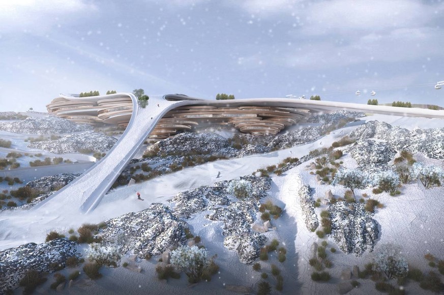 Konzept einer Skipiste im Saudi-Arabischen Bergresort «Trojena» im Rahmen des Megaprojekts «NEOM».