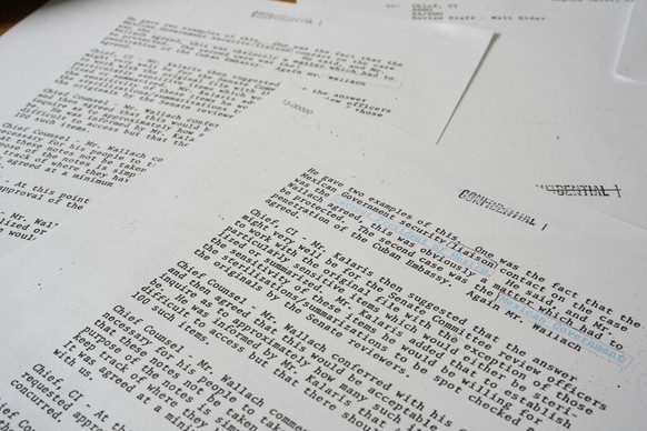 Recently declassified documents related to the President John F. Kennedy assassination are seen Wednesday, March 19, 2025, in Nashville, Tenn. (AP Photo/George Walker IV)
JFK Assassination Documents