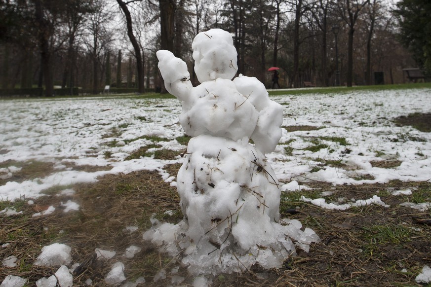 Ein seltenes Bild: Ein Schneemann in Madrid.
