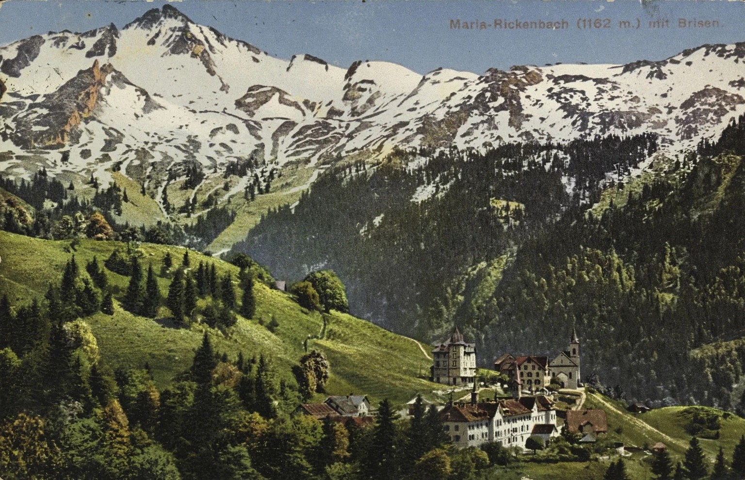 Eine Postkarte aus dem Jahr 1911 zeigt das Kloster Maria-Rickenbach.
https://ba.e-pics.ethz.ch/#main-search-text=maria%20rickenbach&amp;main-search-mode=and&amp;detail-asset=e5170558-0a95-4c79-9283-17 ...