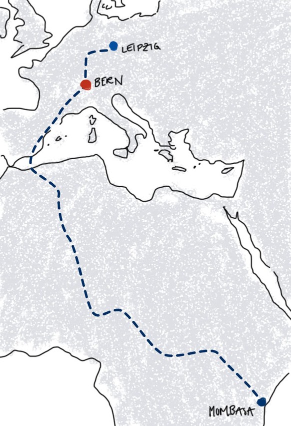 Müsste Schweizer Meister YB die Distanzen der kürzesten (760 Kilometer) und längsten (10'400 Kilometer) Auswärtsfahrt zurücklegen. Es gäbe Spiele gegen RB Leipzig und Kenias Erstligist Bandari Mombasa ...