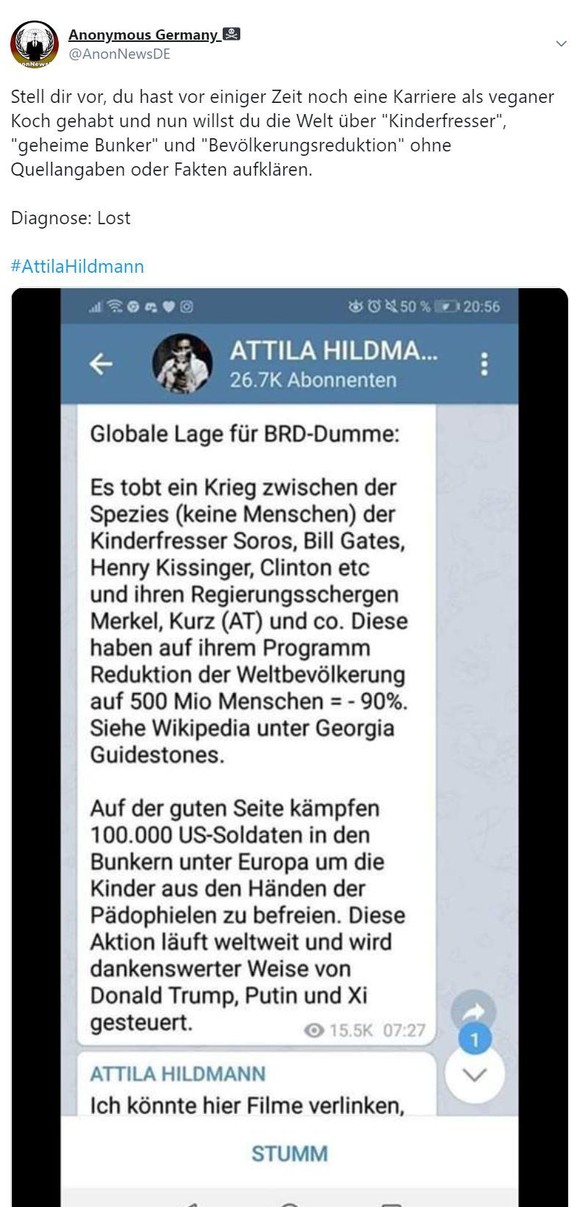 Solcher Quatsch wird auf Telegram und Co. verbreitet.