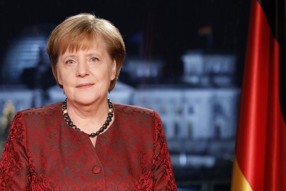 epa06410839 German Chancellor Angela Merkel records her annual, televised new year&#039;s address in Berlin, Germany 20 December 2017, (issued 31 December 2017). Merkel is entering 2018 still seeking  ...