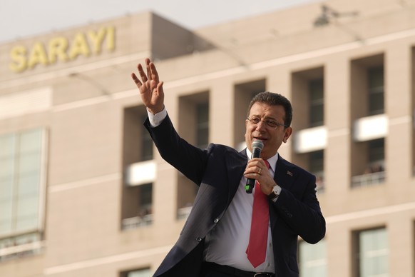 FILE - Istanbul&#039;s Mayor Ekrem Imamoglu addresses his supporters in front of the Istanbul courthouse in Istanbul, Turkey, on Jan. 31, 2025. (AP Photo/Emrah Gurel, File)
Turkey Opposition