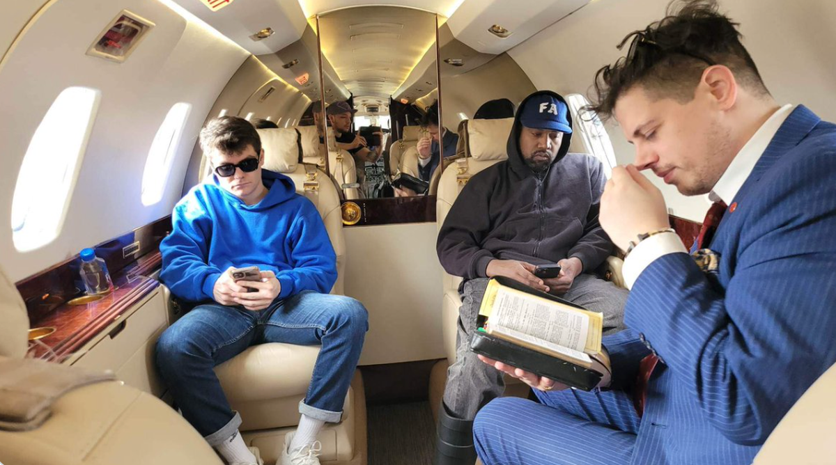 Les nouveaux pieds nickelés de l'Amérique: Nick Fuentes, Kanye West et Milo Yiannopoulos.