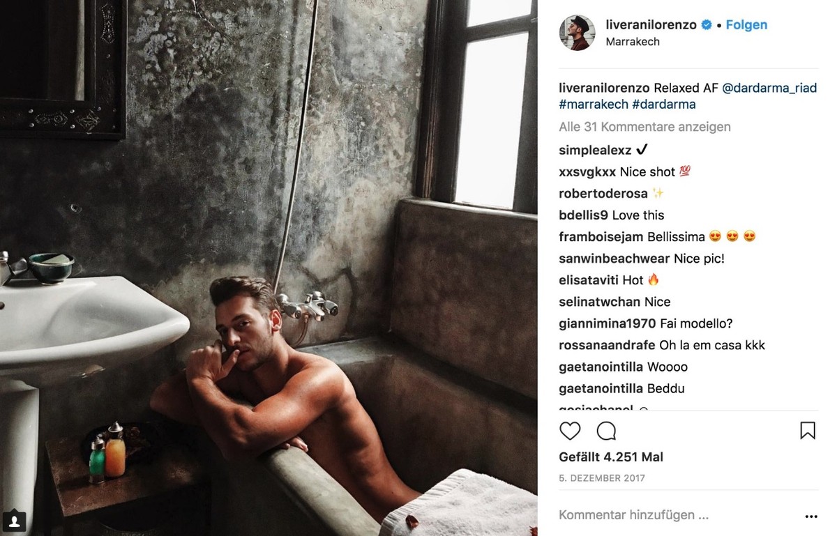 ... braucht kein Wasser, um in der Badewanne «relaxed as fuck» zu sein.