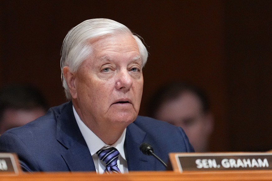 FILE - Sen. Lindsey Graham, R-S.C., questions Defense Secretary Pete Hegseth during a hearing, May 12, 2026, in Washington. (AP Photo/Alex Brandon, File)
Iran US Pushback