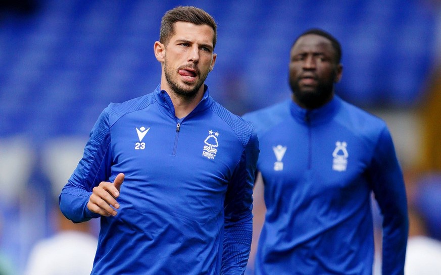 Everton v Nottingham Forest - Premier League - Goodison Park Nottingham Forest s Remo Freuler during the warm up before the Premier League match at Goodison Park, Liverpool. Picture date: Saturday Aug ...