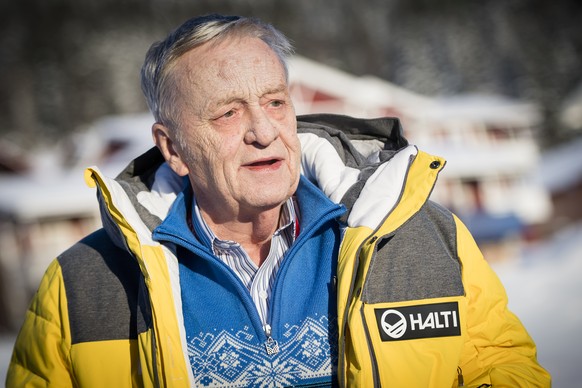 Gian-Franco Kasper, president of the FIS, poses during a press conference at the 2019 FIS Alpine Skiing World Championships in Are, Sweden Monday, February 4, 2019. (KEYSTONE/Jean-Christophe Bott)