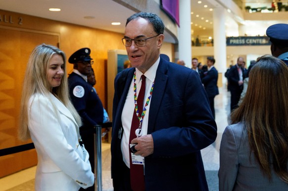 UK-Notenbankchef Andrew Bailey am IWF-Treffen in Washington, wo die Kreditblase auch ein Thema war.
