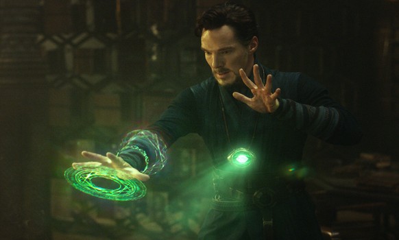 This image released by Disney shows Benedict Cumberbatch in a scene from Marvel&#039;s &quot;Doctor Strange.&quot; (Disney/Marvel via AP)