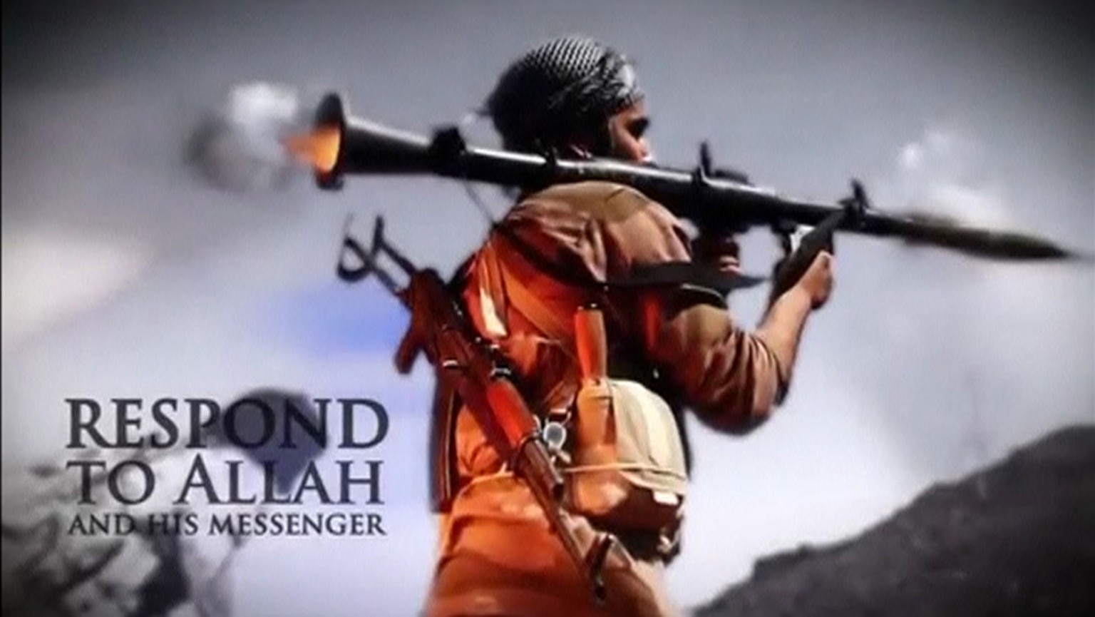 Dynamischer Dschihadist: Ein Kämpfer feuert in einem Propagandavideo des IS eine Panzerabwehrgranate ab.&nbsp;
