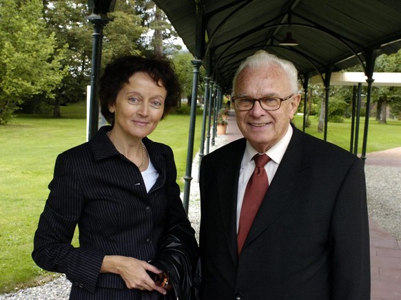 Eveline Widmer-Schlumpf mit Vater Leon Schlumpf.