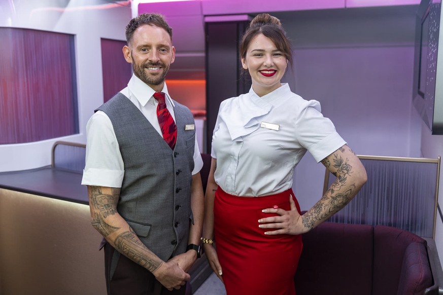 Virgin Atlantic staff pictured with their tattoos