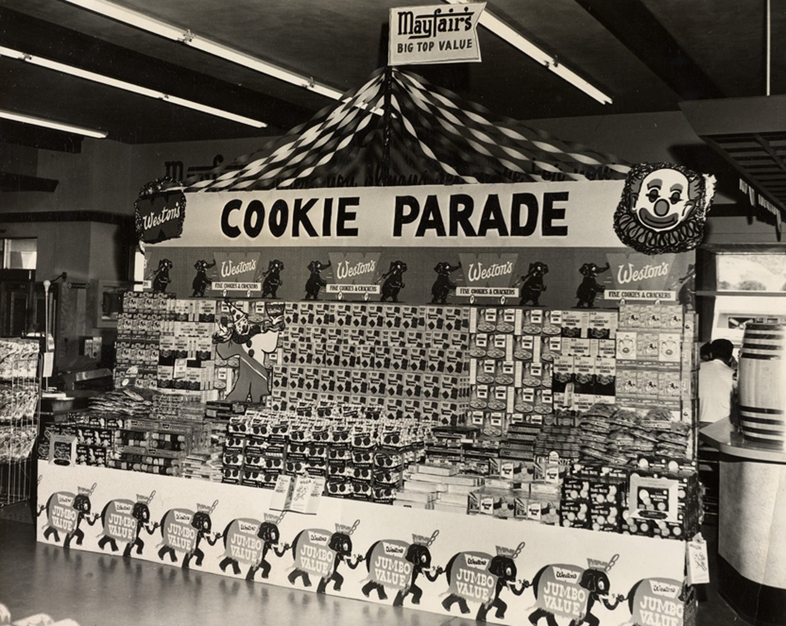 Mayfair Supermarket Cookie Display, 1950&#039;s supermarkt retro verkaufspunkt auslage http://retro320.rssing.com/chan-6527195/all_p14.html