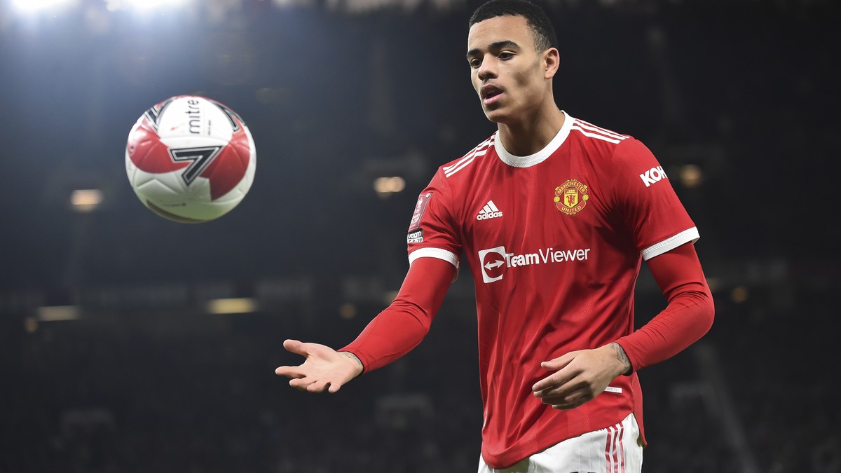 epa09718478 (FILE) - Manchester United's Mason Greenwood reacts during the English FA Cup third round soccer match between Manchester United and Aston Villa in Manchester, Britain, 10 January 202 ...