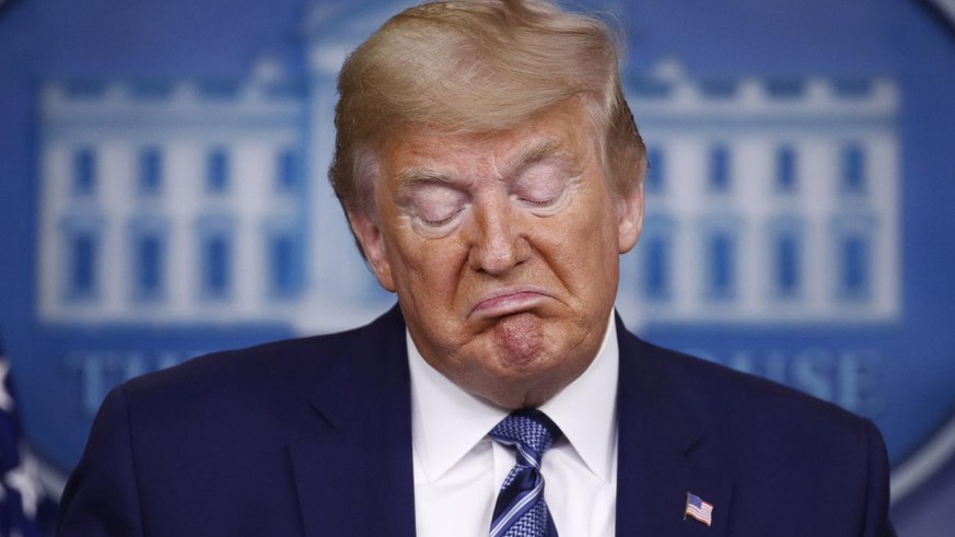 President Donald Trump speaks during a coronavirus task force briefing at the White House, Sunday, April 5, 2020, in Washington. (AP Photo/Patrick Semansky) USW Jumbo US-Wahlen Donald Trump Joe Biden