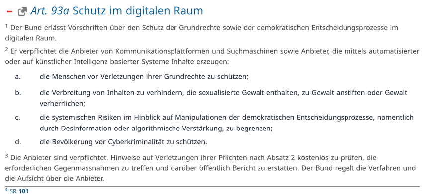 Screenshot: fedlex.admin.ch Volksinitiative gegen Fake News