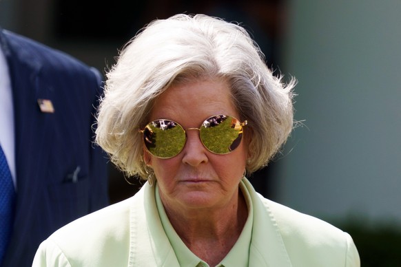 epa12117906 White House Chief of Staff Susie Wiles attends the signing of the &#039;Take it Down&#039; Act in the Rose Garden of the White House, Washington, DC, USA, 19 May 2025. The bill will make i ...