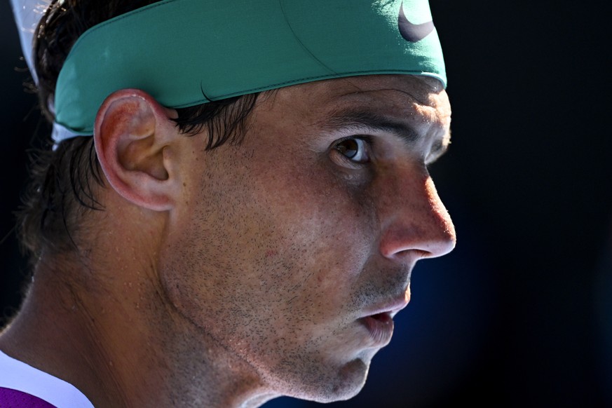 epaselect epa09690503 Rafael Nadal of Spain plays Marcos Giron of the United States in their first round match on Day 1 of the Australian Open tennis tournament, at Melbourne Park, in Melbourne, Austr ...